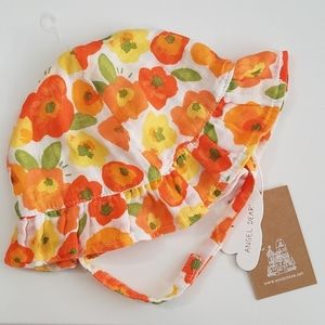 LAST ONE!!! ☆ ANGELDEAR Baby Girl SUN HAT Orange Flowers